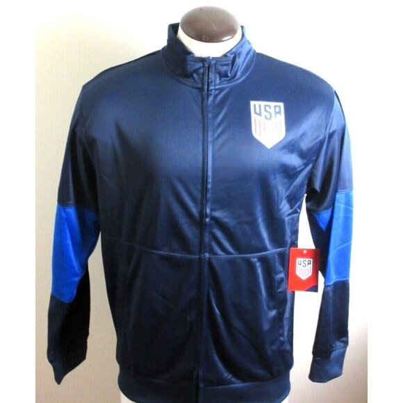 Men's U.S. Soccer Icon Sports Full zip Track Jacket Striker Navy Blue NWT - Picture 5 of 5